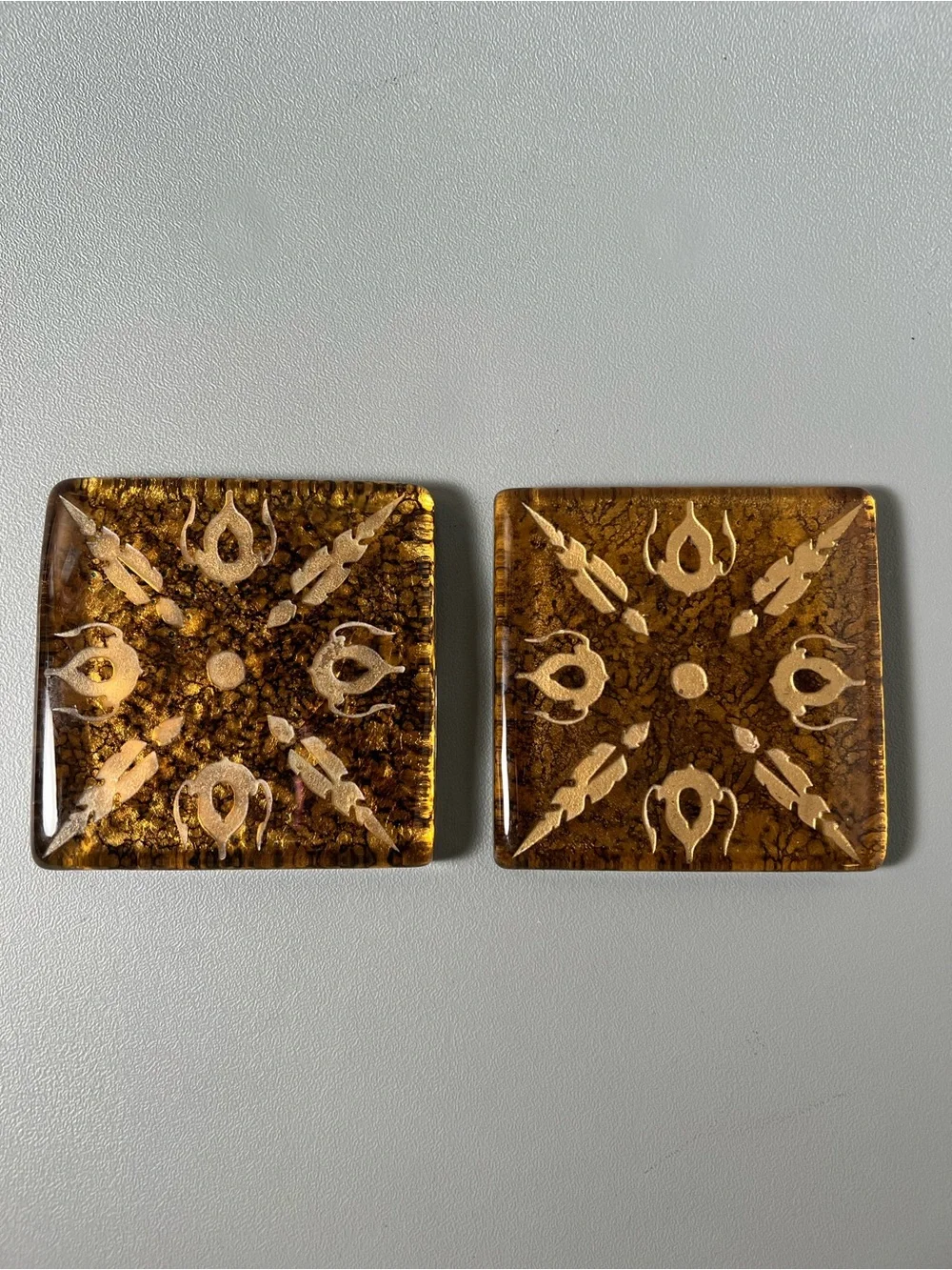 Bombay Co. Fused Glass Etched Coasters